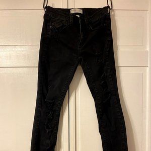 Mudd Low Rise Black Distressed Skinny Jeans